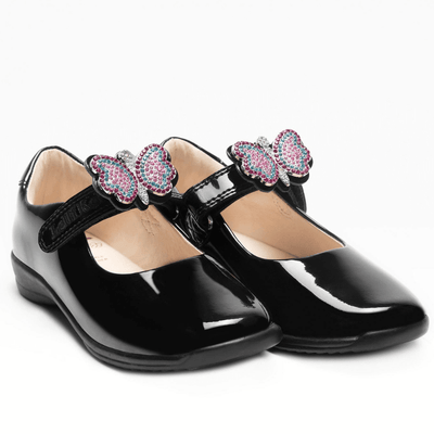 Infant Lelli Kelly Girls Luna School Shoes - Black Patent