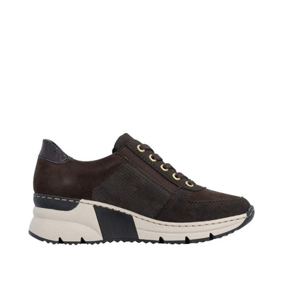 Womens Rieker N6314 Nougat Wedged Trainers - Nougat
