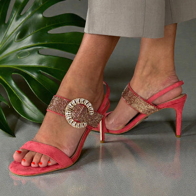 Womens Una Healy I'm A Believer Heeled Sandals - Dark Pink