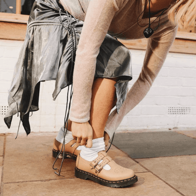 Womens Dr Martens 8065 Mary Jane Shoes Virginia Leather - Tan