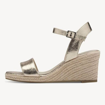 Womens Tamaris 28300 Gold Wedge Sandals - Gold
