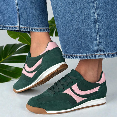 Womens Redz Gasol Gum Sole Trainers - Green Multi