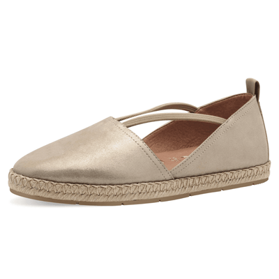 Womens Tamaris 24620 Print Flat Espadrilles - Champagne