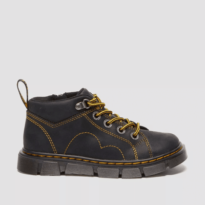 Dr Martens Junior Raffe Church Lace Up Boots - Black - Black