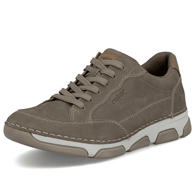 Mens Rieker 15900 Taupe Lace and Side Zip Trainers - Taupe