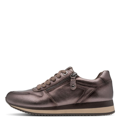 Womens Jana 23700 Pewter Side Zip Trainers - Pewter