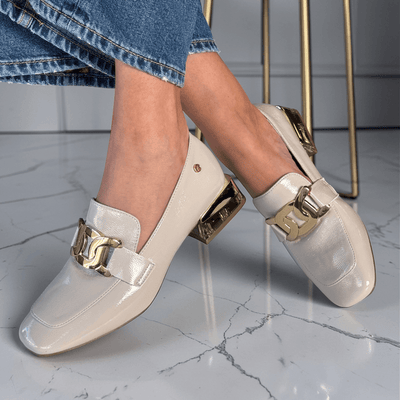 Womens Zanni & Co Laocai Perspex Heel Loafers - Oatmeal