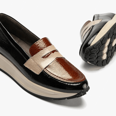 Womens Pitillos 10202 Mix Sporty Loafers - Black