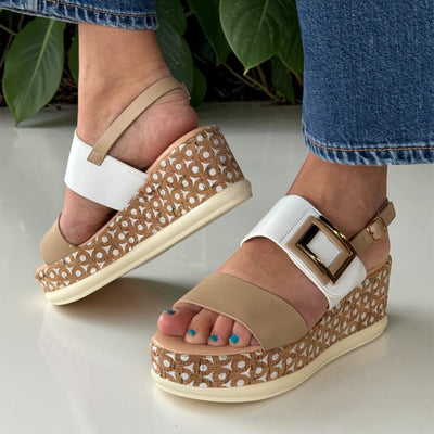 Womens Heavenly Feet Morven Sandals - Taupe