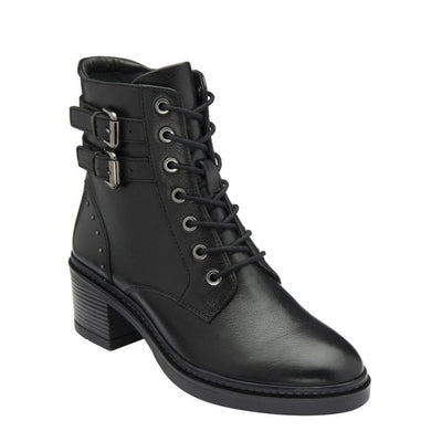Womens Lotus Parton Laced Ankle Boots - Black