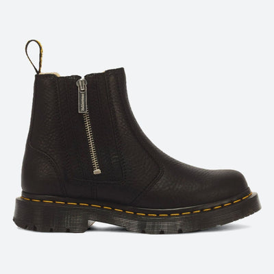 Womens Dr. Martens 2976 Alyson Grizzly Black Faux Fur Lined Ankle Boots - Black