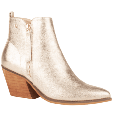 Womens Una Healy Learned To Lie Gold Metallic Cowboy Boots - Bling