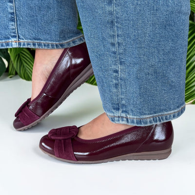 Womens Gabor Forrest 3012 Ballet Pumps - Mulberry