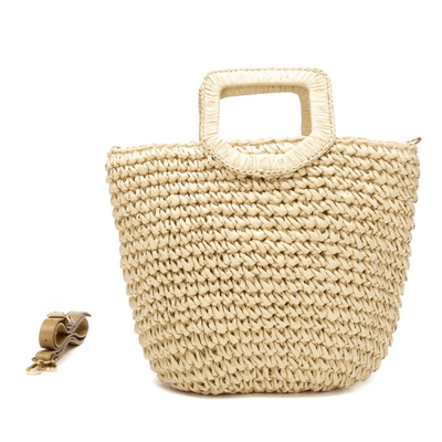 Womens Refresh 183401 Raffia Handheld Bag - Beige Gold