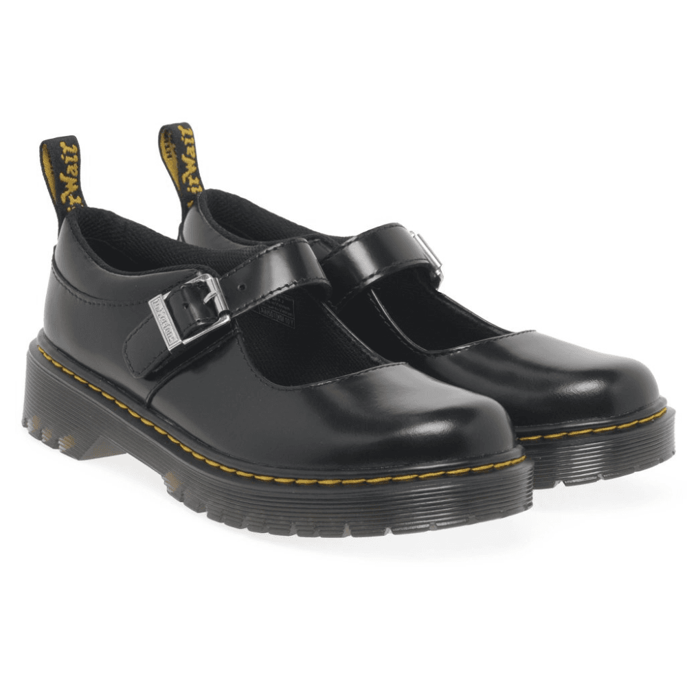 Dr Martens Bex Mary Jane Junior Black Leather Shoe | Millars Shoe