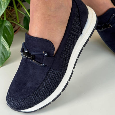 Womens Heavenly Feet Ciara Loafers - Navy
