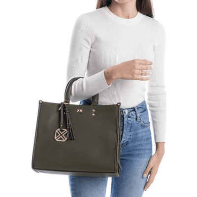 Womens Xti 184361 Khaki Large Handbag - Khaki