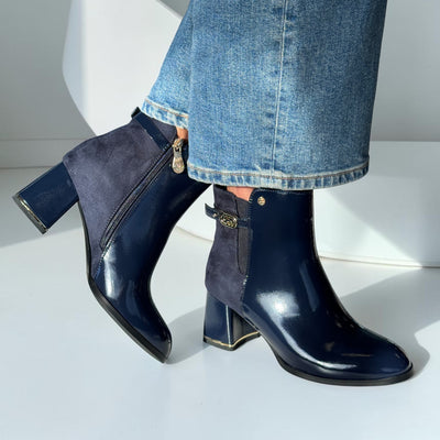 Womens Zanni & Co Fuyang One Cobalt Mix Ankle Boots - Cobalt Mix