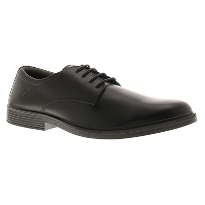 Boys Hush Puppies Neal Black School Shoes - Black