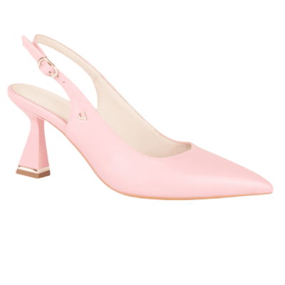 Womens Una Healy Lady in Blue Pink Slingback Flared Heels - Bubblegum