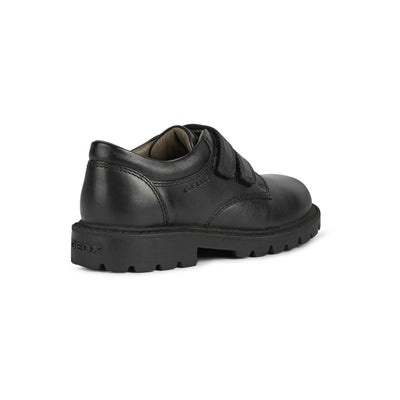 Infant Boys Geox Shaylax Leather Black School Shoes - Black