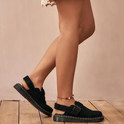 Womens Dr Martens Jorge II Black Suede Mules - Black