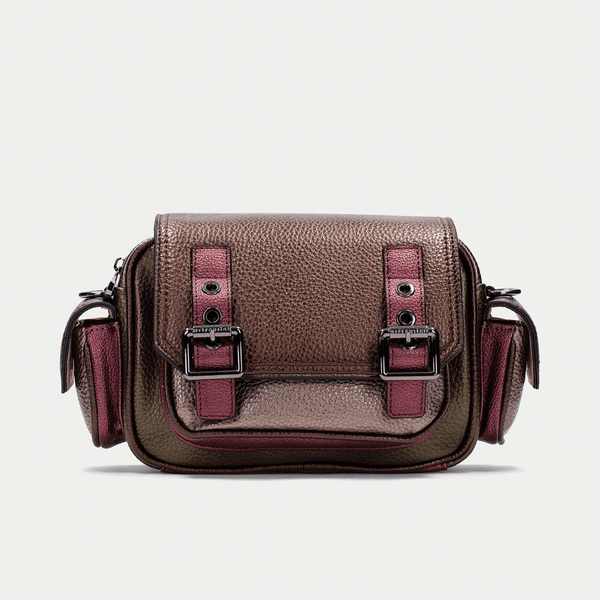 Womens Hispanitas Bolsos 254327 Multi Metallic Crossbody Bag - Brown