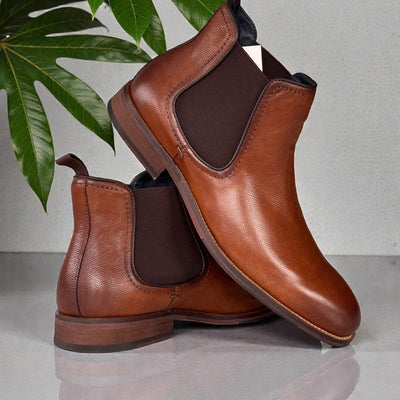Mens Escape Darnhemp Chelsea Boots - Brandy