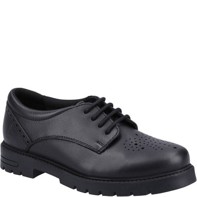 Girls Hush Puppies Jayne Senior School Shoes - Black