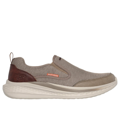 Mens Skechers 210808 Taupe, Beige & Brown Slip-On Slade Shoe - Khaki