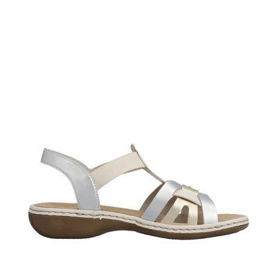 Womens Rieker 65918 Metallic Heeled Sandal - Metallic
