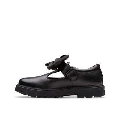 Girls Clarks Lorcam Hope Kid Black School Shoes - Black