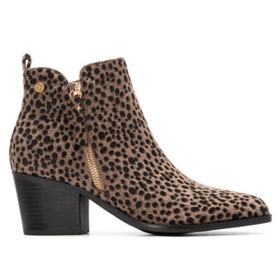 Womens Xti Faux Fur Ankle Boots - Taupe