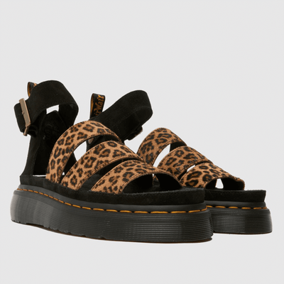 Womens Dr Martens Clarissa II Quad Leopard Print Sandals - Brown