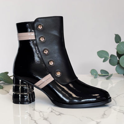 Womens Redz F3051 Black Ankle Boots - Black
