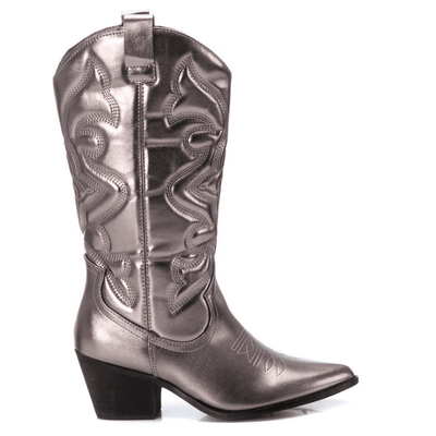 Womens Refresh 172163 Pewter Calf Length Cowboy Boots - Pewter