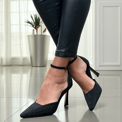 Womens Una Healy Broke MY Heart Pointed Toe Shoe - Vinyl Spark - Vinyl Spark Black