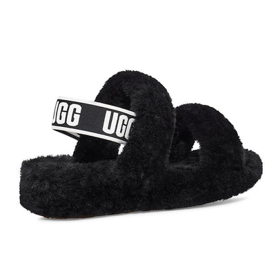 Womens Ugg Oh Yeah Logo Slide Sippers - Black