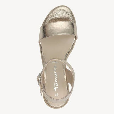 Womens Tamaris 28300 Gold Wedge Sandals - Gold