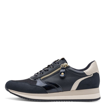 Womens Jana 23774 Side Zip Trainers - Navy