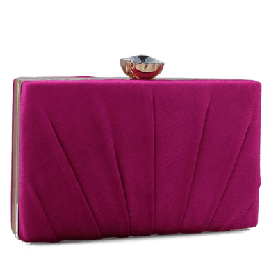 Womens Menbur 85755 Velvet Diamond Clasp Clutchbag - Bordo