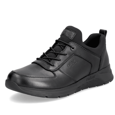 Mens Rieker 39653 Stretch Elastic Lace Trainers - Black