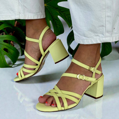 Womens Clarks Ezoria Strap Strappy Block Heel Sandals - Lime
