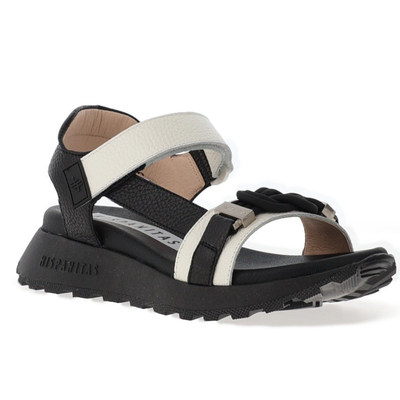 Hispanitas 264679 White and Black Sporty Sandals - Black and White
