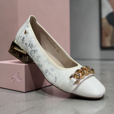 Womens Zanni & Co Mizukami Perspex Heel Pumps - White Silver