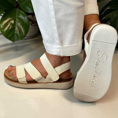 Womens Skechers 163252 Lifted Comfort Sandals - White