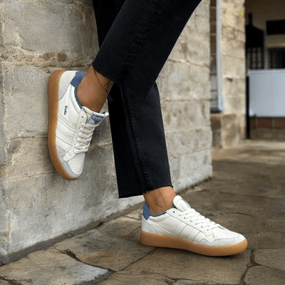 Womens Gola Eagle 86 Off White and Moonlight Blue Trainers - Off White
