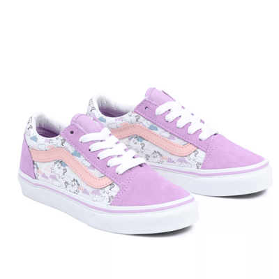 Vans Girls Old Skool Unicorn Trainer - Pink Unicorn Print