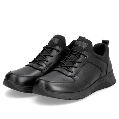 Mens Rieker 39653 Stretch Elastic Lace Trainers - Black