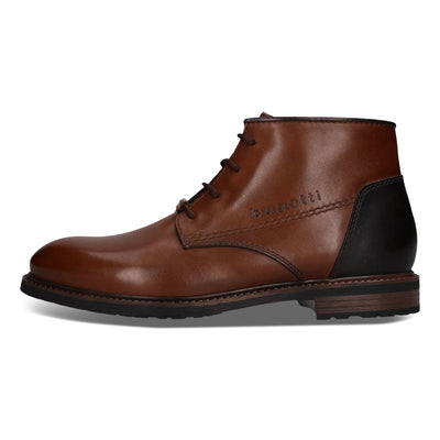 Mens Bugatti AYR31 Cognac Ankle Boots - Cognac